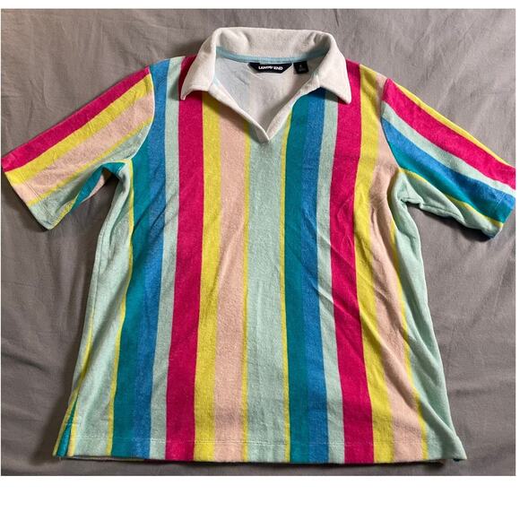 Lands' End Chenille Beach Ball Print Swim /Casual Top SZ Small - Picture 1 of 7